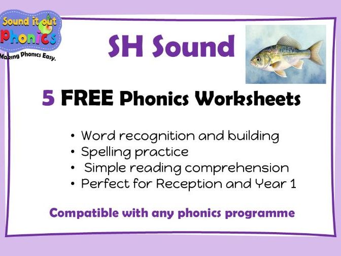 SH Phonics Worksheets 5 FREE!