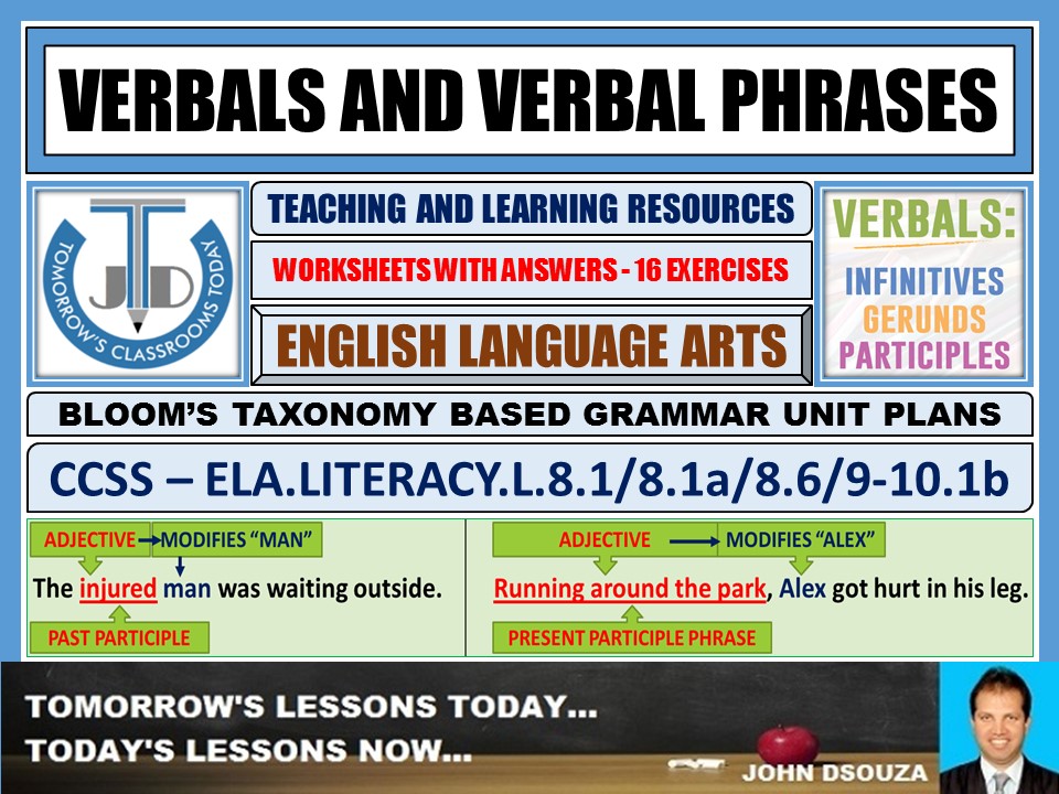 VERBALS 13 WORKSHEETS WITH ANSWERS Teaching Resources