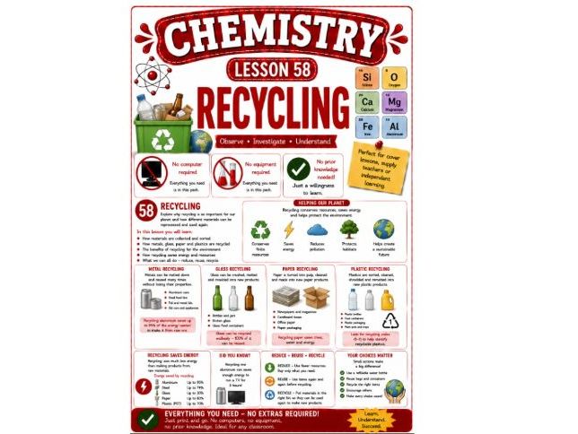 Chemistry cover lesson 58: Recycling (Ch58) science stand alone cover