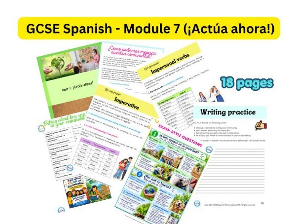 Edexcel GCSE Spanish - Módulo 7: Unit 1, ¡Actúa ahora!