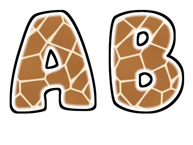 Giraffe Patch Glow Bubble Letters | Bulletin Board Letters | Classroom Display Pack