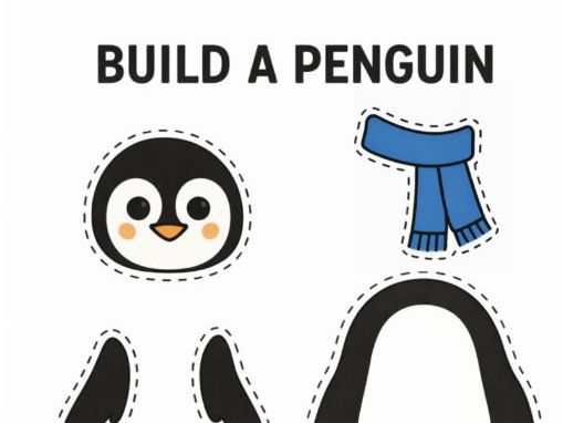 Bundle of 4 Winter themed Fine Motor Skills Cut and Paste Worksheet