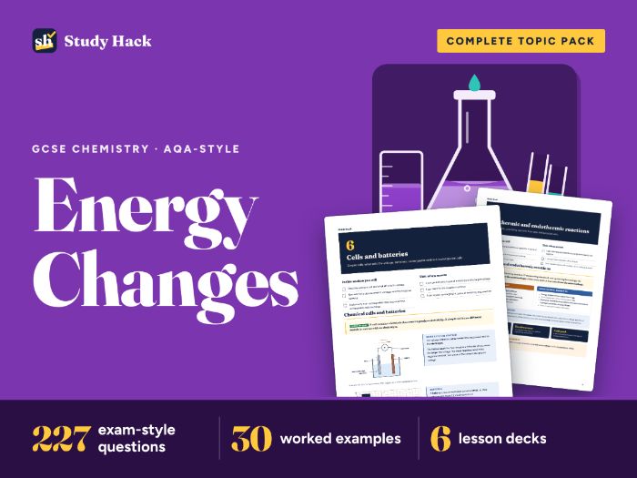 GCSE Chemistry Energy Changes: Bond Energies, Reaction Profiles and Fuel Cells Pack (AQA-style)
