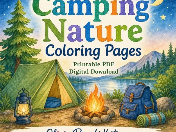 Camping Nature Coloring Pages