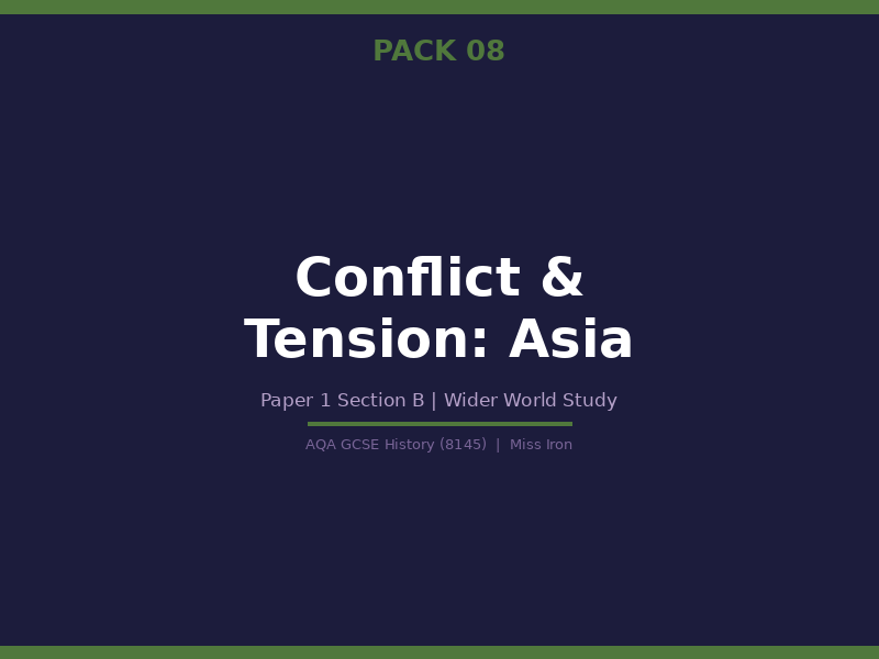 AQA GCSE History 8145 Conflict in Asia 1950 to 1975 Revision Pack