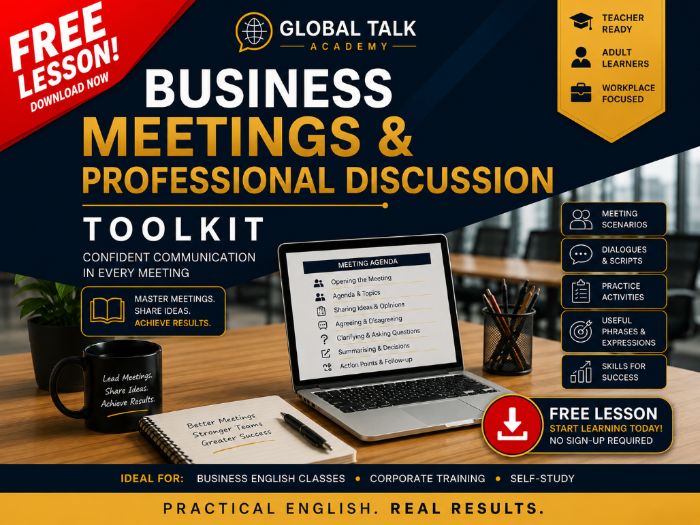 Business Meetings Free Lesson | ESL