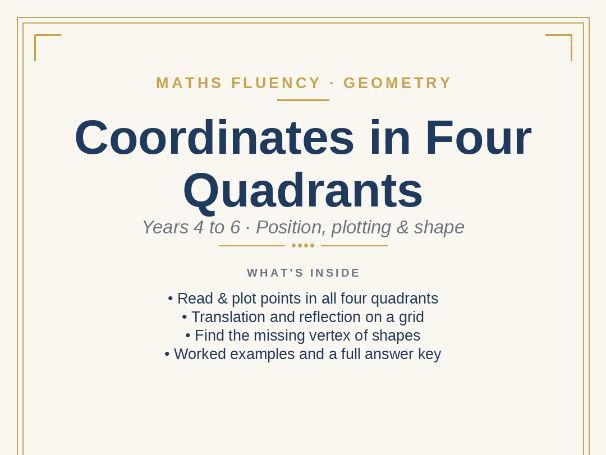 Coordinates in Four Quadrants