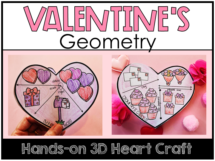 Valentines Day Geometry Lines Rays Parallel Perpendicular Angles Heart Craft