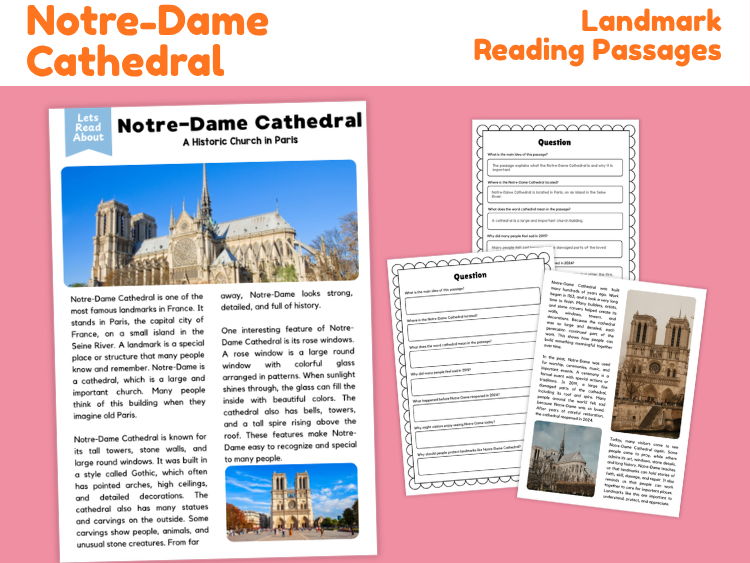 Notre-Dame Cathedral Reading Comprehension | Landmark Reading Passage
