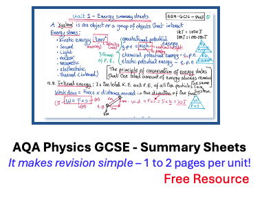 AQA GCSE Physics 8463 Summary Sheets
