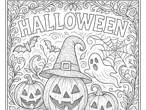 Halloween Mindful Colouring Sheet