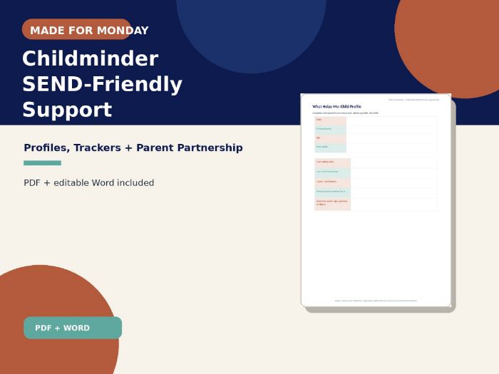 Childminder SEND-Friendly Support Pack | EYFS Parent Partnership