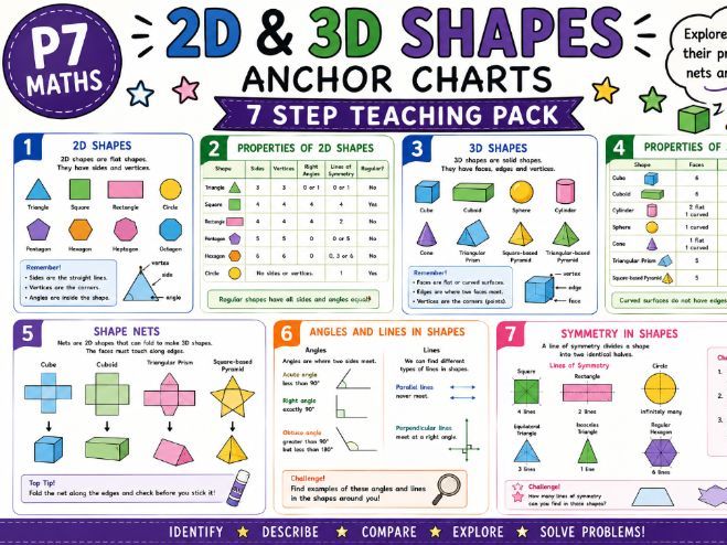 2D and 3D Shape P7 Anchor Charts