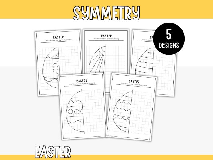 Symmetry Easter Eggs - Printable Drawing for Kids