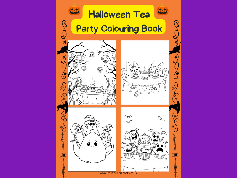 Halloween Tea Party Colouring Book