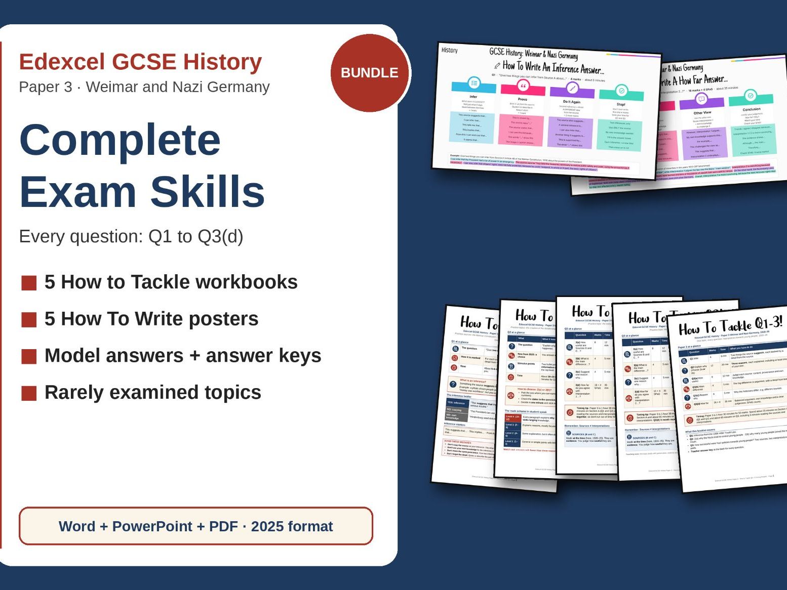 Edexcel GCSE Weimar/Nazi Germany Exam Skills Bundle - With Posters
