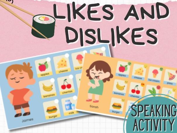 Likes and Dislikes Speaking Activity – Food Vocabulary Pair Work ( ESL | KS1–KS2)