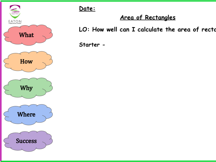 Primary - Area of Rectangles