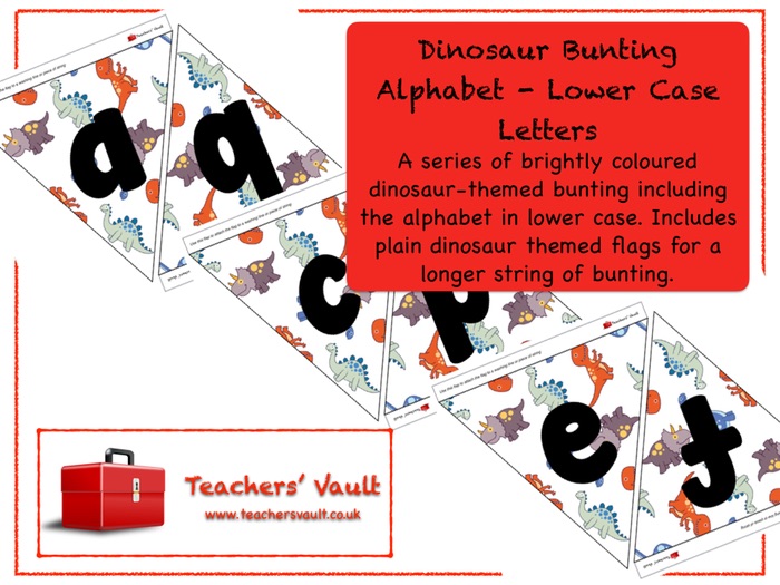 Dinosaur Bunting Alphabet - Lower Case Letters | Teaching Resources