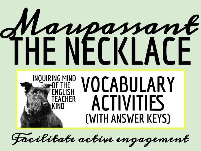 "The Necklace" by Guy de Maupassant Vocabulary Games
