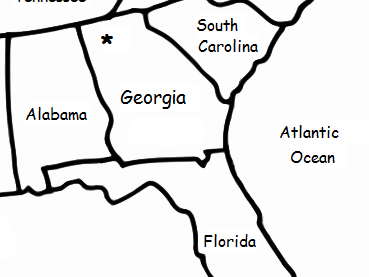 GEORGIA (U.S. State) - Printable handout with map and flag | Teaching ...