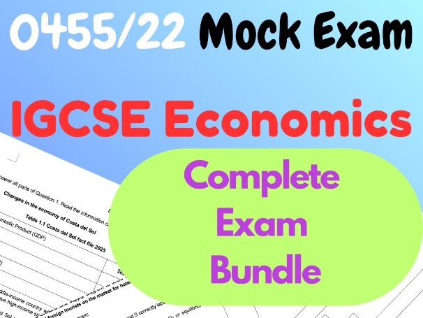 Second IGCSE Economics 0455/22 Paper 2 Mock Mark Scheme (Editable Word)