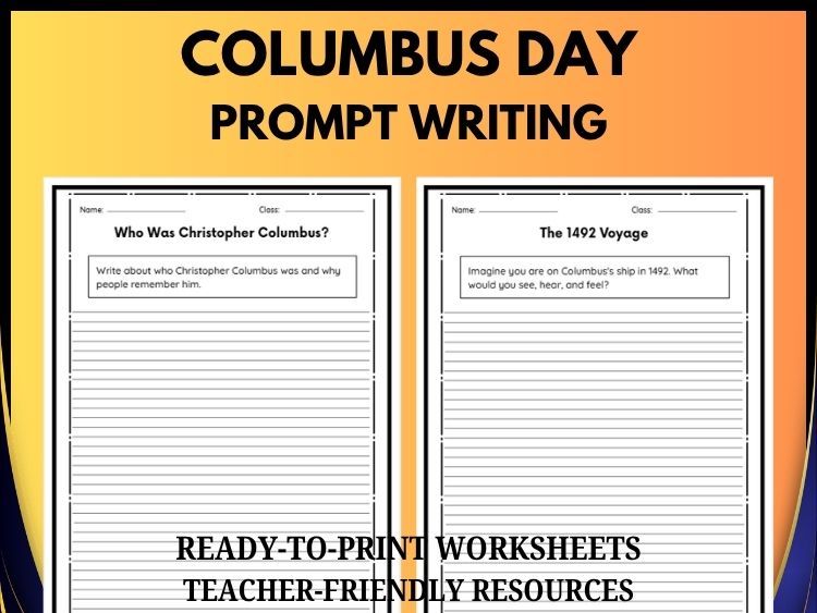 Columbus Day Writing Prompts | 20 Creative & Historical Prompts | Grades 2–8