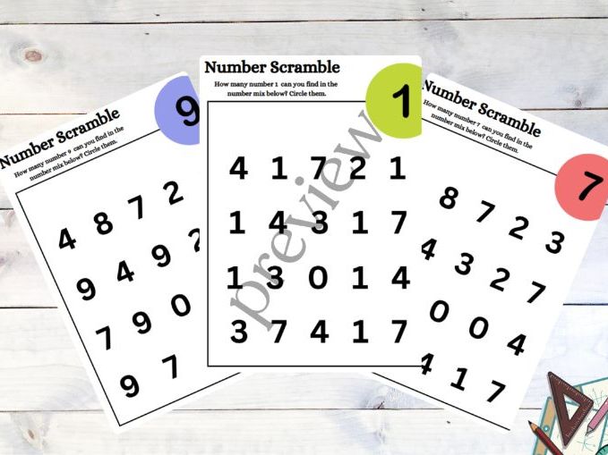 Mini Number Scramble: Targeted Find-and-Circle Practice