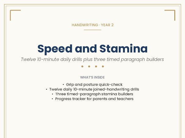 Handwriting Speed and Stamina