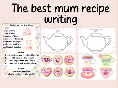 The perfect mum recipe- Writing template- continuous provision- Mother's day activity