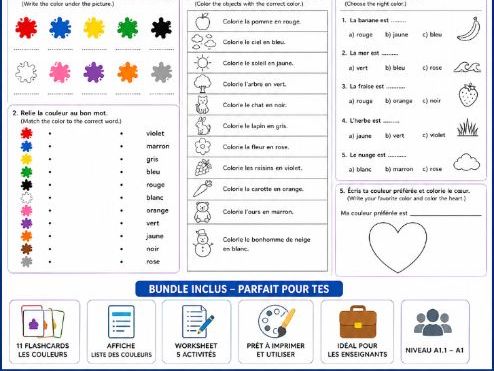 French Colours Pack – KS1 / PYP / A1.1