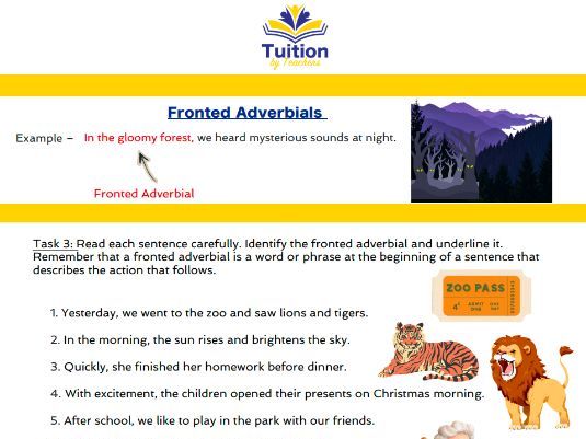21. Year 4 - Reading Comprehension & Fronted Adverbials