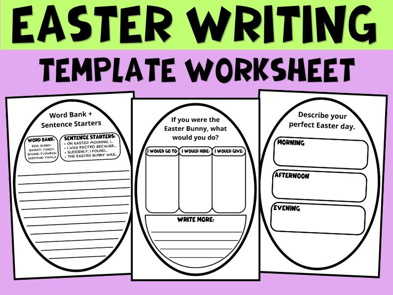 Easter Writing Templates | Bunny & Egg Prompts Worksheets KS1 KS2