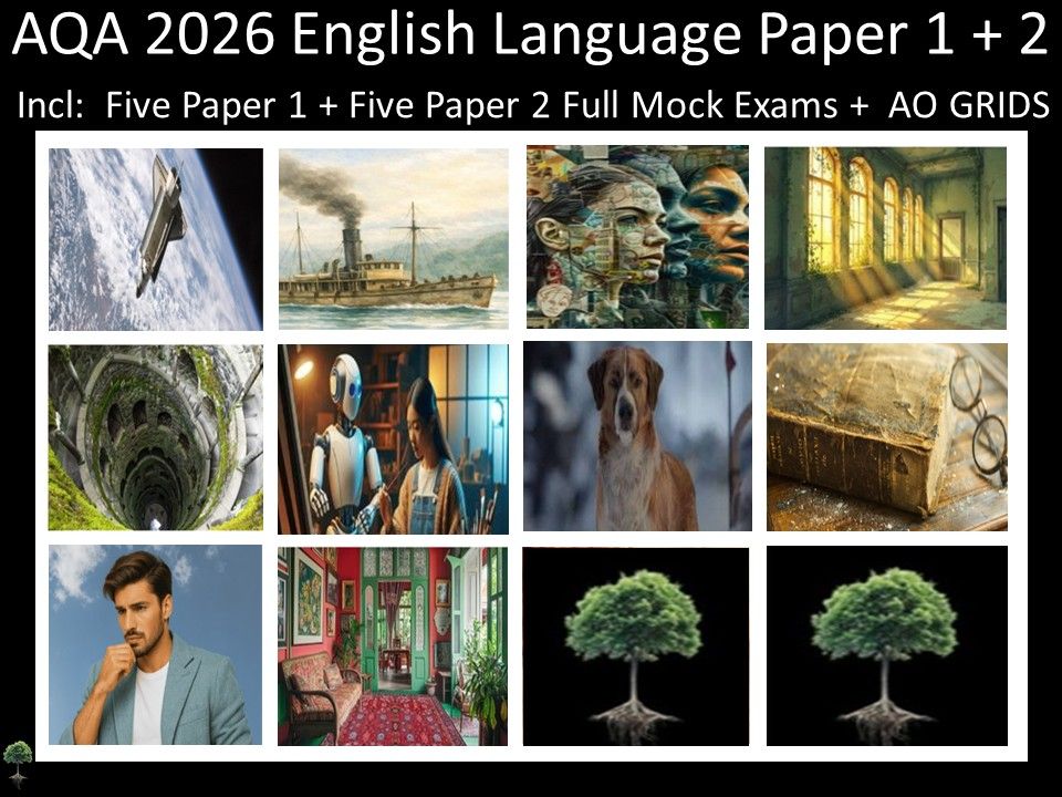 Ten AQA 2026 English Language Paper 1 + 2 Mocks | AO GRIDS