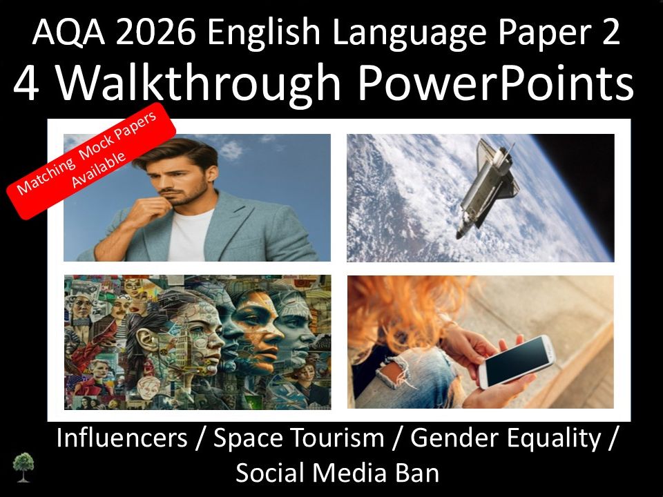Four AQA 2026 English Language Paper 2 Mock Walkthroughs: Classroom PowerPoints