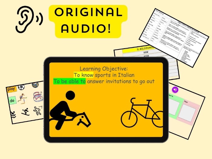 Year 8 Italian sports with FARE - LESSON 2 with LISTENING & READING