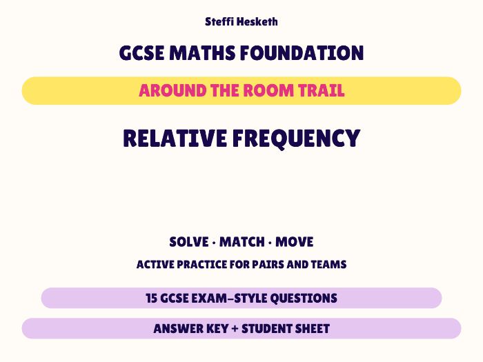 GCSE Foundation Maths Relative Frequency | Around the Room Trail