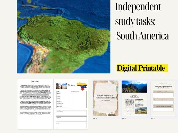 South America Independent study pack.