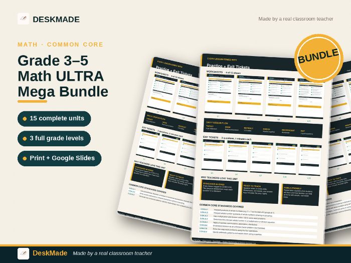 Grade 3–5 Math ULTRA Mega Bundle | 15 Complete Units | 3 Years | All CCSS