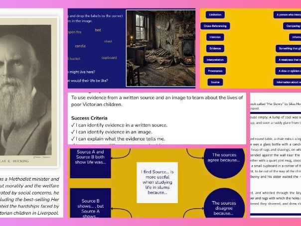 KS2 Victorian England - Childhood in the Slums: Differentiated Evidence Analysis Lesson