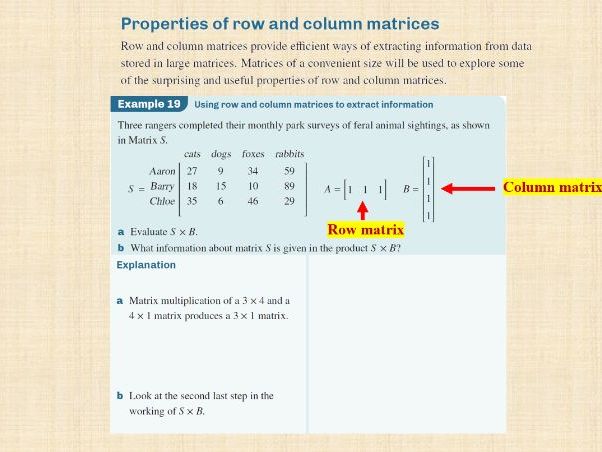 VCE General Maths | Matrices | PPT #9 | Application of Matrices | Editable