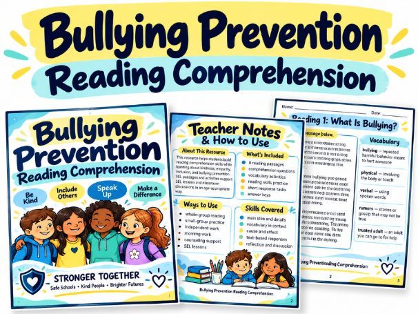 Bullying Prevention Reading Comprehension