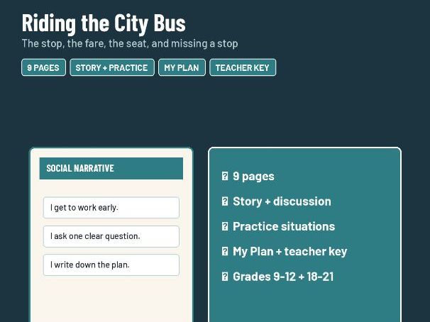 Social Narrative: Riding the City Bus | Young Adult Transition