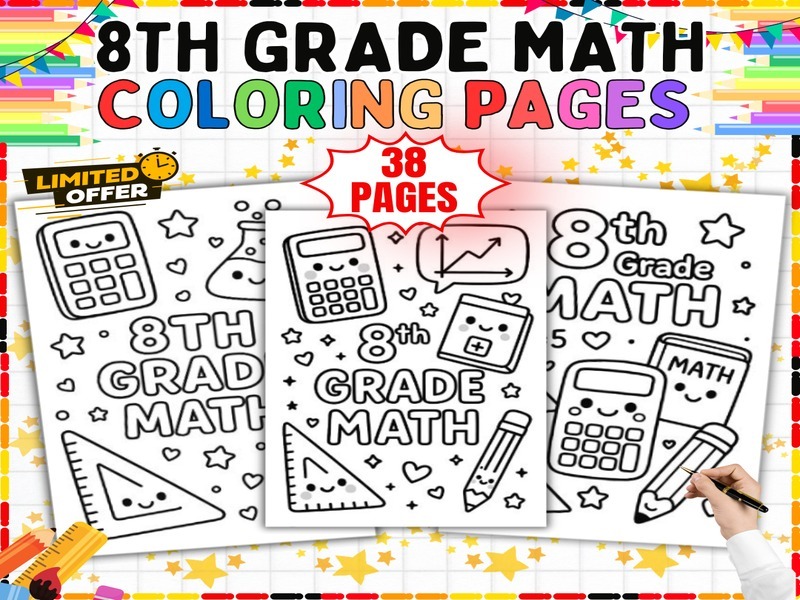 8th Grade Math Coloring Pages | 38 Printable Middle School Math Worksheets