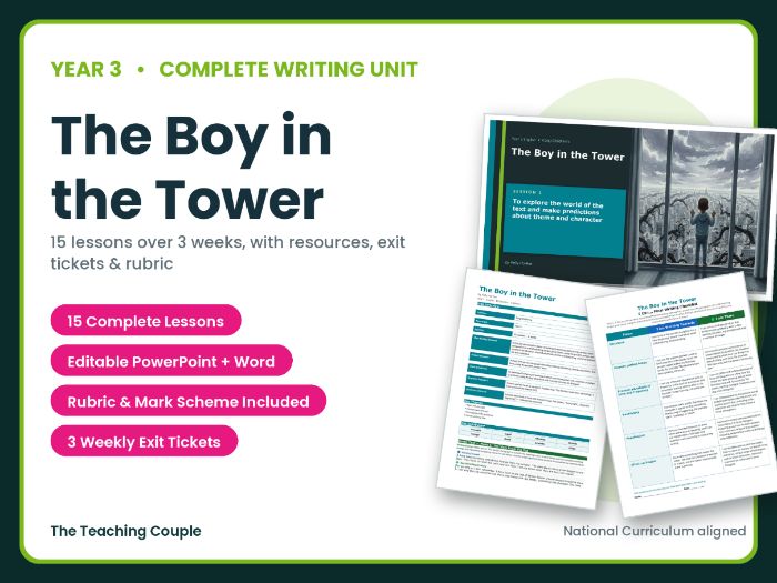 The Boy in the Tower | Year 3 English Unit | 15 Complete Lessons + Resources + Mark Scheme