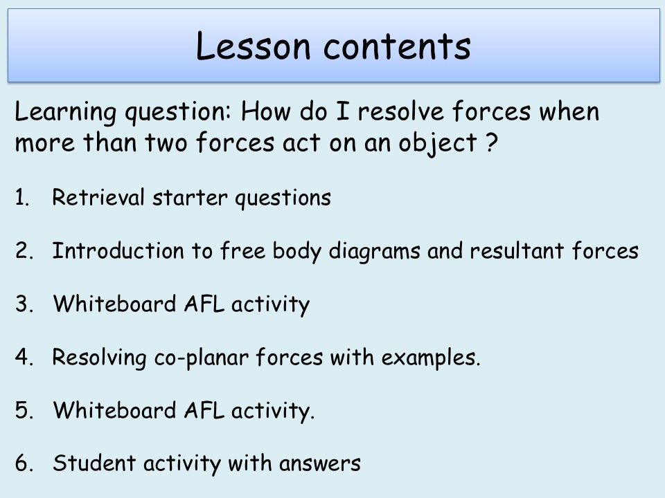AQA (A Level) 6.2 Balanced forces