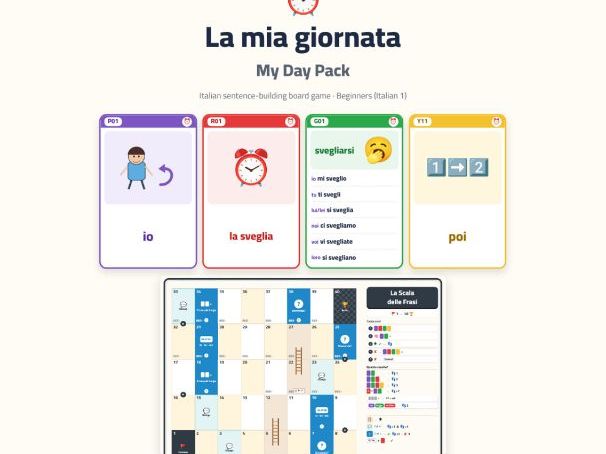 Italian My Day Sentence-Building Game