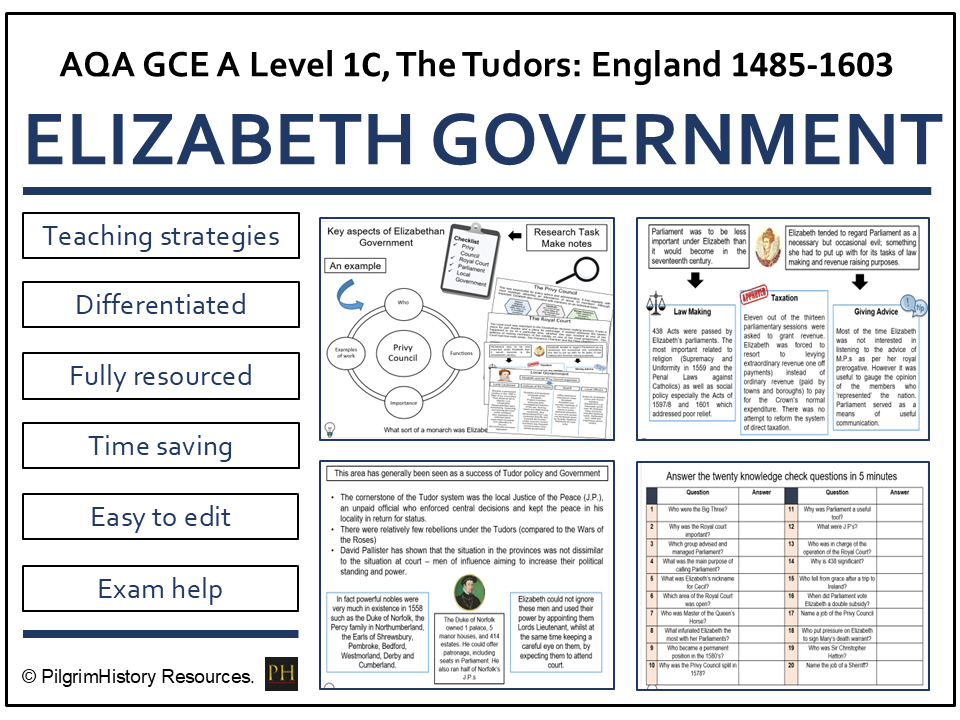 Elizabeth I, Government and Royal Authority | AQA A Level History