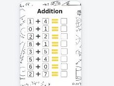 Addition sheet - 2 options with a number line 1 - 10