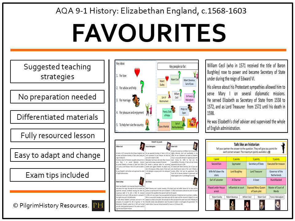 AQA GCSE Elizabethan England: Elizabeth’s Key Ministers and Advisers (FREE Resource)